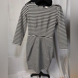 Bensons fashion house b/w striped dress vintage